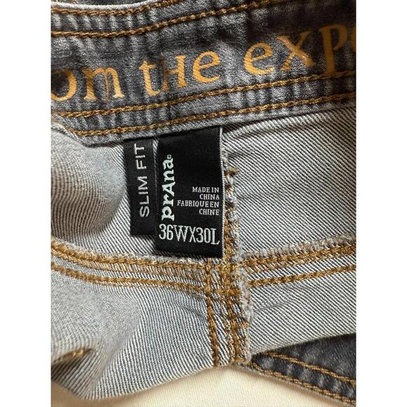 Prana Bridger Pants Mens 36x28 Slim Fit Straight Stretch Organic Cotton Gray - Picture 3 of 6